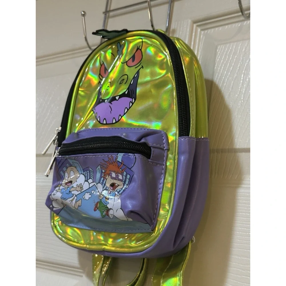 Nickelodeon Rugrats Reptar Mini Backpack‎ Holographic Metallic Pickles Childs